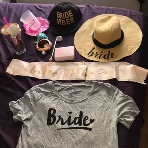 Bride and Bachelorette Items Hats Sash Flask Shirt